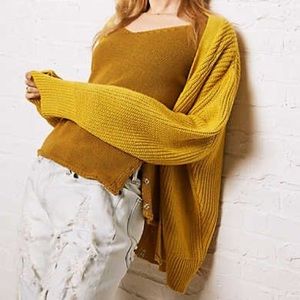 Don’t Ask Why Oversized Chunky Cardigan In Mustard
